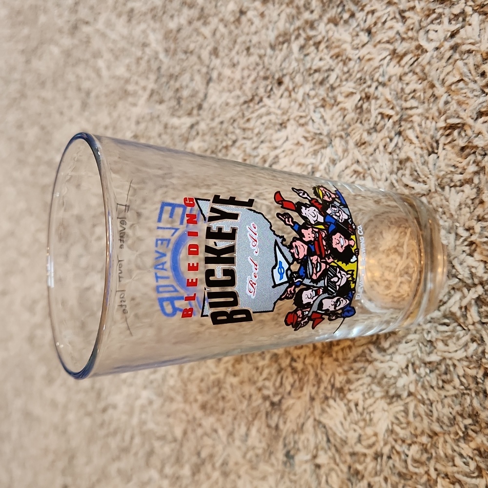 Elevator Brewing Company Pint Glass, Bleeding Buckeye Red Ale